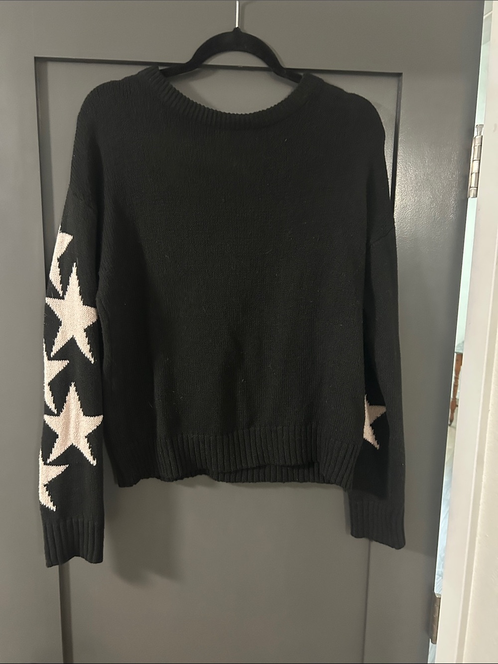 Black Star Sleeve Crewneck Sweater